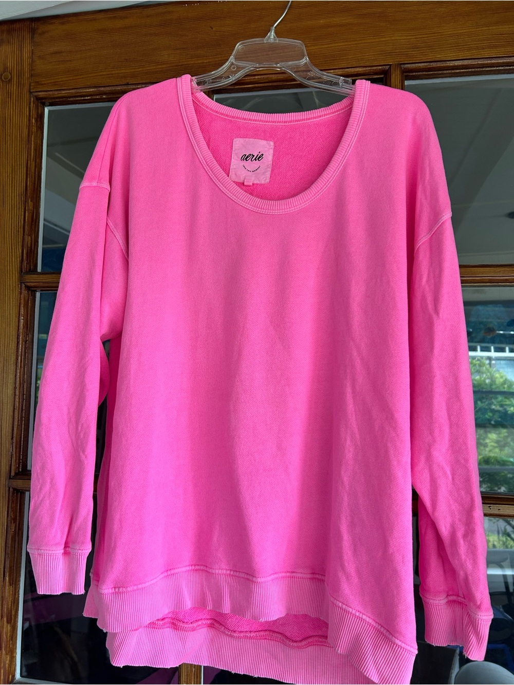 Aerie Vibrant Pink Pullover Sweatshirt- vintage 80s vibe.